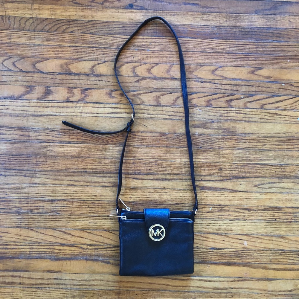 Michael Kors Fulton Crossbody Bag Leather Black